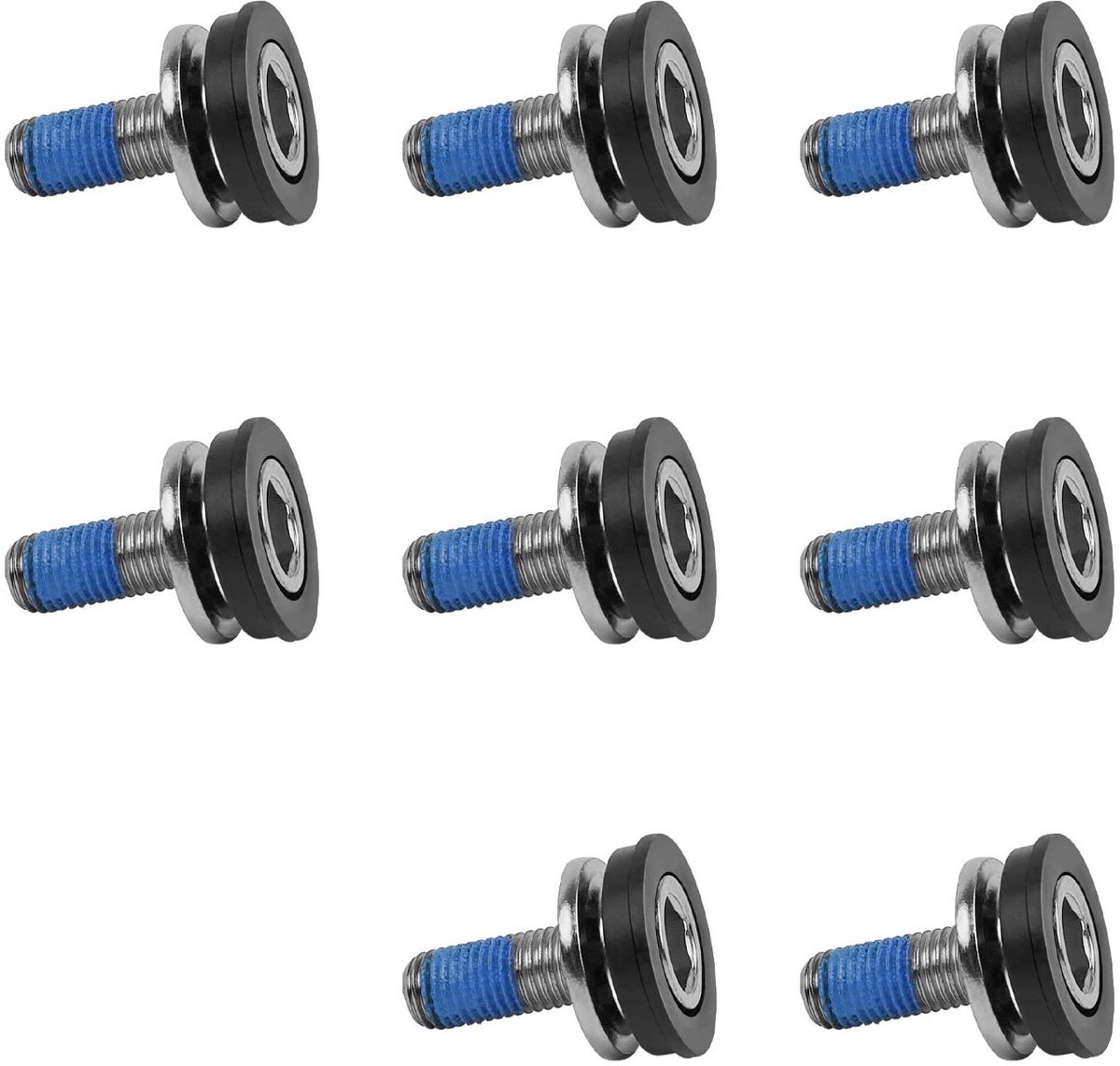 Allecto Plus - Set van 8 fietssrankschroeven M8-schroefdraad waterdicht en zanddicht - Fiets Accessoires - Duurzame stalen schroeven voor crankstels en trapas