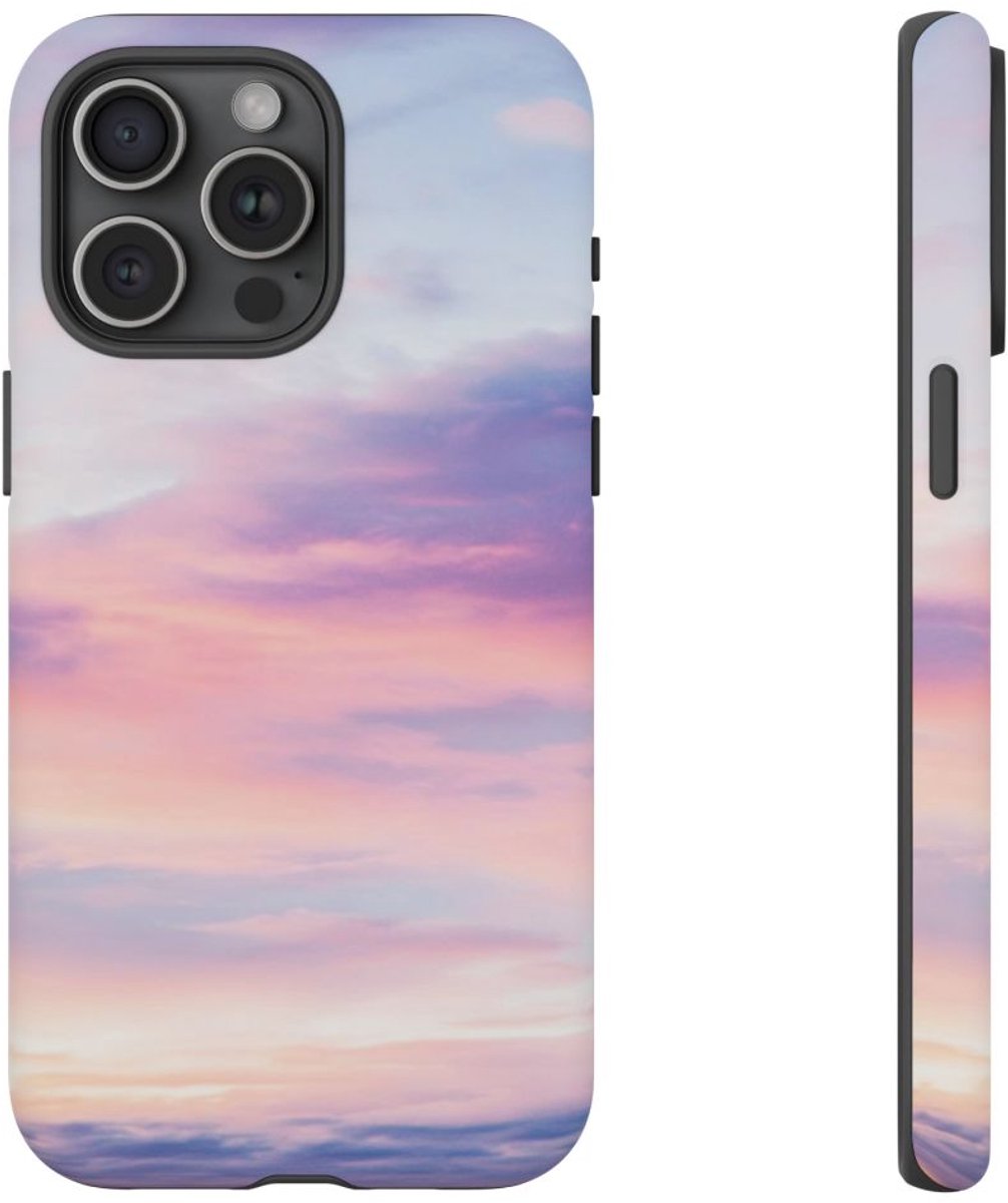 Roze en Blauwe Luchten – Telefoonhoesje Geschikt voor iPhone 15 Pro Max