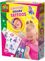 SES Creative - Galaxy - Tattoos voor Kinderen - 32 Unicorn Tattoos - Neptattoo - Gemakkelijk Afwasbaar - Vanaf 5 jaar