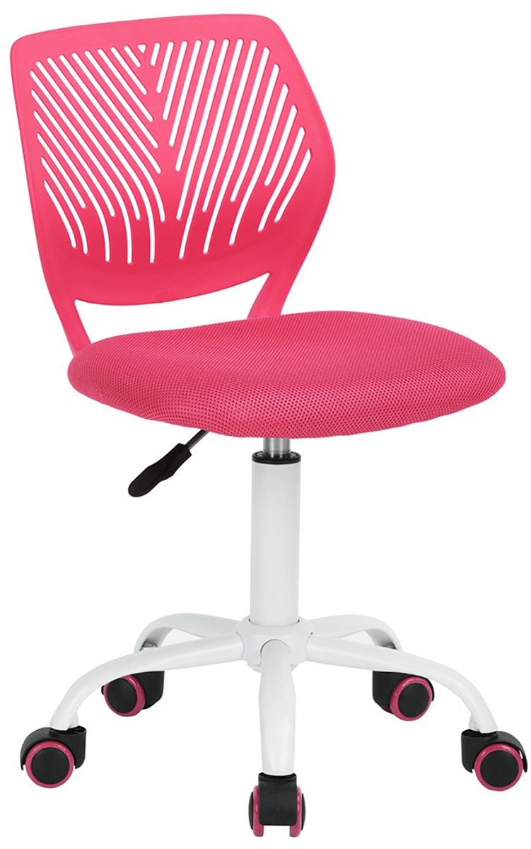 Homedot Ergonomische bureaustoel met rugleuning - comfort en ondersteuning - 1 stuk - PP-materiaal Stof Roze