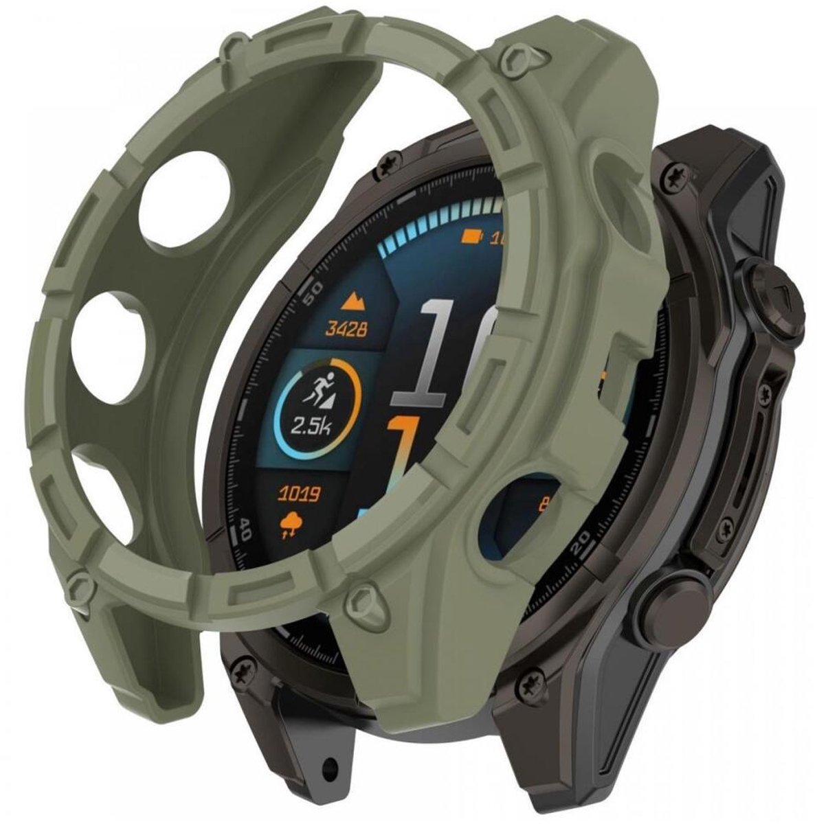 Garmin Fenix 8 43mm Hoesje - TPU Bumper Case - Groen