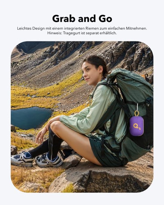 soundcore Select 4 Go Bluetooth Speaker, ultra draagbaar, tot 20 uur afspeeltijd, IP67 waterdicht en stofdicht, drijfbaar, krachtig geluid, ideaal voor binnen en buiten, wandelen en fietsen van Merkloos — afbeelding 5