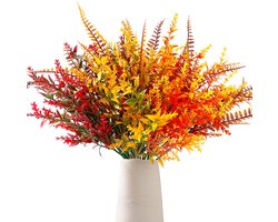 Kunstbloemen, 8 bundels herfstboeket, kunstbloemen, herfst, kleurverloop, herfstbladeren, herfsttakken, herfstplanten, bloemen voor herfstdecoratie, binnen en buiten, decoratie (8 x