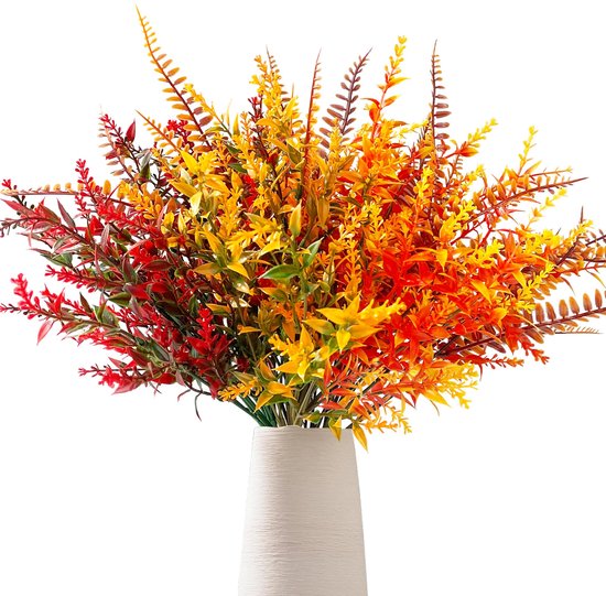 Zunedhys 20 stuks kunstbloemen, bloemen, boeket, tulpen voor bloemendecoratie voor feest, bruiloft, tuin thuis (melkwit en geel