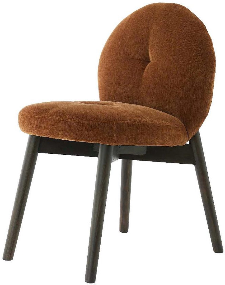 Sinosa eetkamerstoel velvet/hout - bruin+donkerbruin