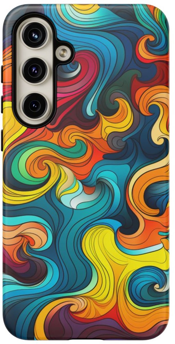 Vrolijk Gekleurde Draaikolk – Telefoonhoesje Geschikt voor Galaxy S24 Plus
