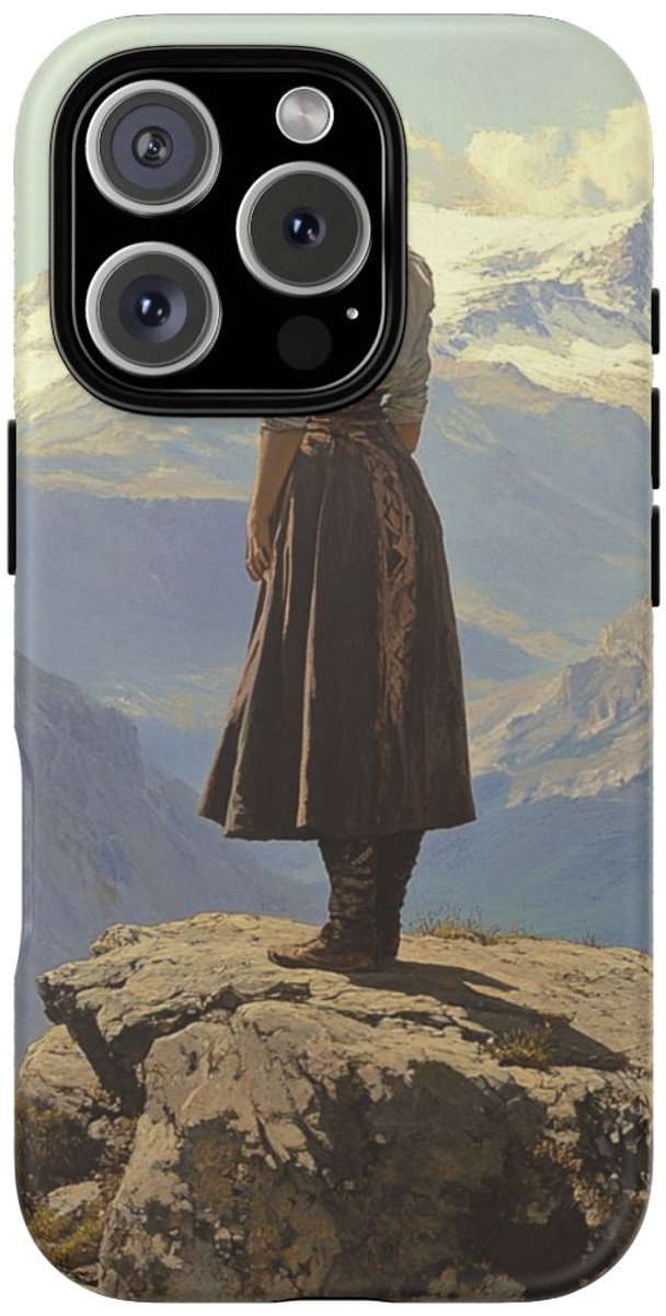 Bergmeisje in Traditionele Kleding – Telefoonhoesje Geschikt voor iPhone 16 Pro