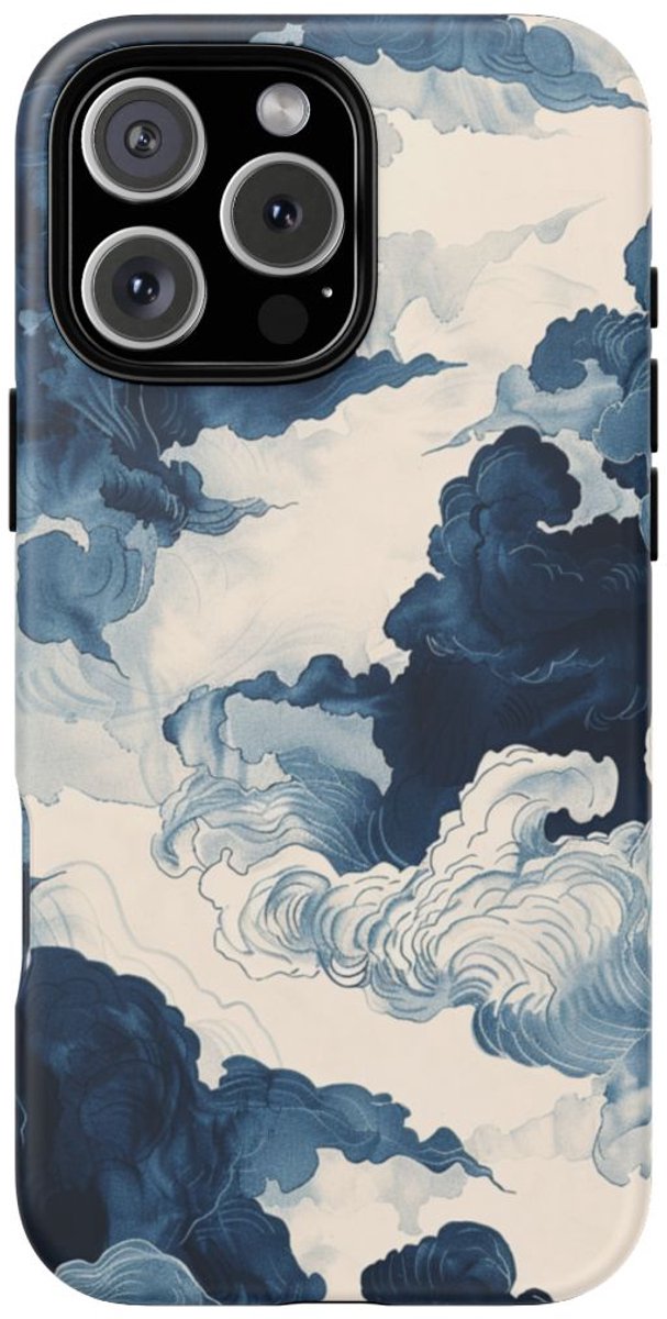 Wolken en Lucht Inktillustratie – Telefoonhoesje Geschikt voor iPhone 16 Pro Max