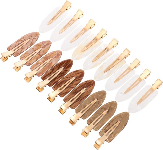 18 stuks Haar Clips zonder vouw en dent - Plat, ideaal voor styling en make-up - Vrouwen Meisjes Accessoires in Gemengde Kleuren