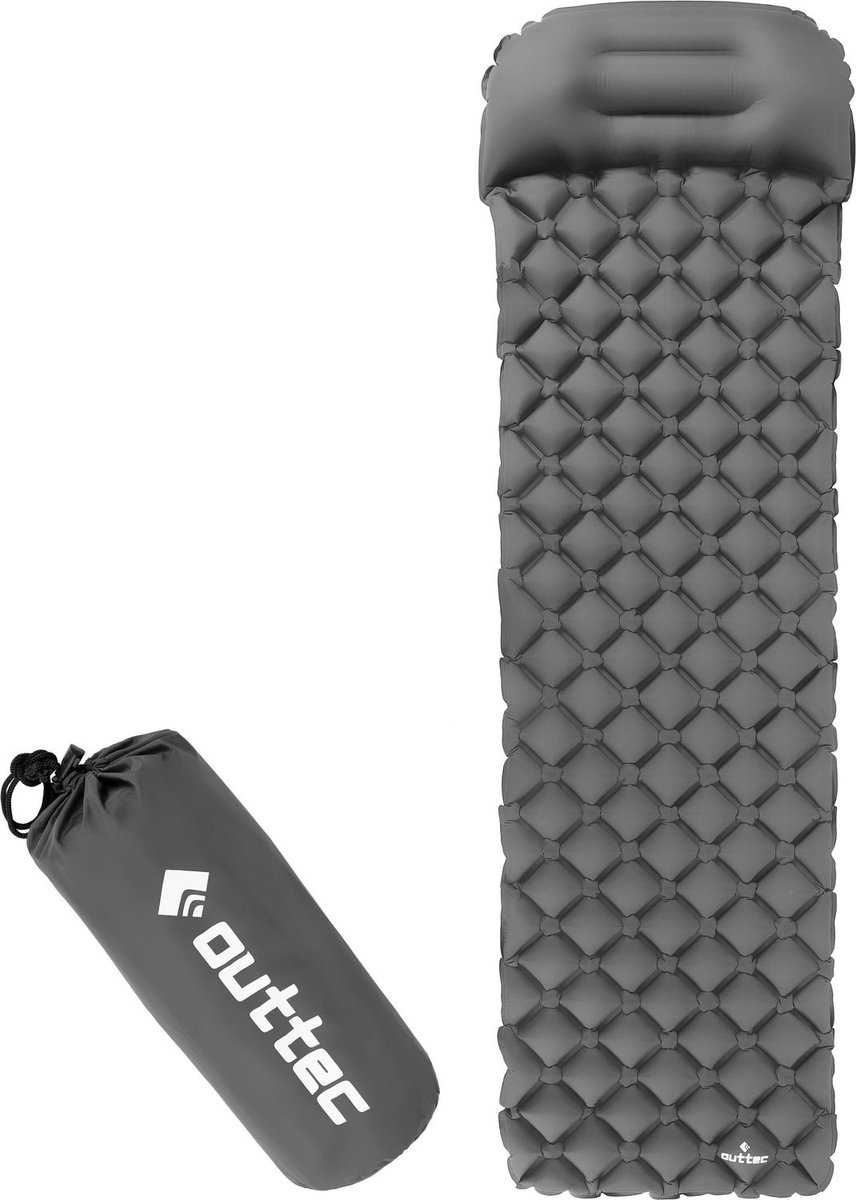 Outtec® Luchtmatras - Luchtbed - Slaapmat - 195x55 cm - Ultralicht - Waterdicht - Snel Oppompen - Opblaasbaar Matras - Camping, Outdoor