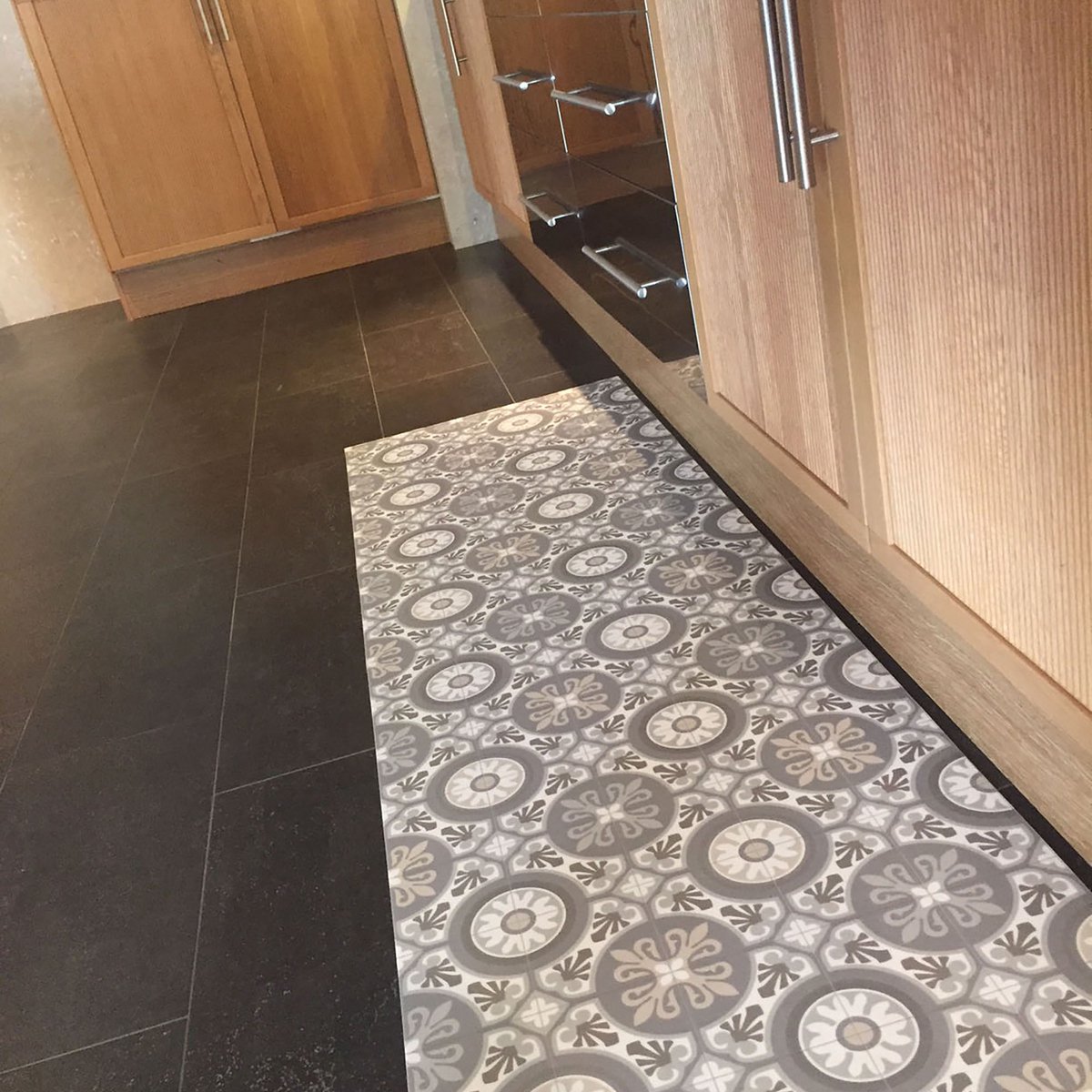 JYG Vinyl Keukenloper Mechelen - 75x400 cm Grijs - Beige