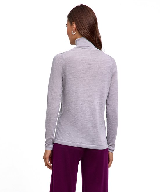 Pull à col roulé FALKE Favorites X-Fine en laine douce et chaude pour femme, gris - taille M