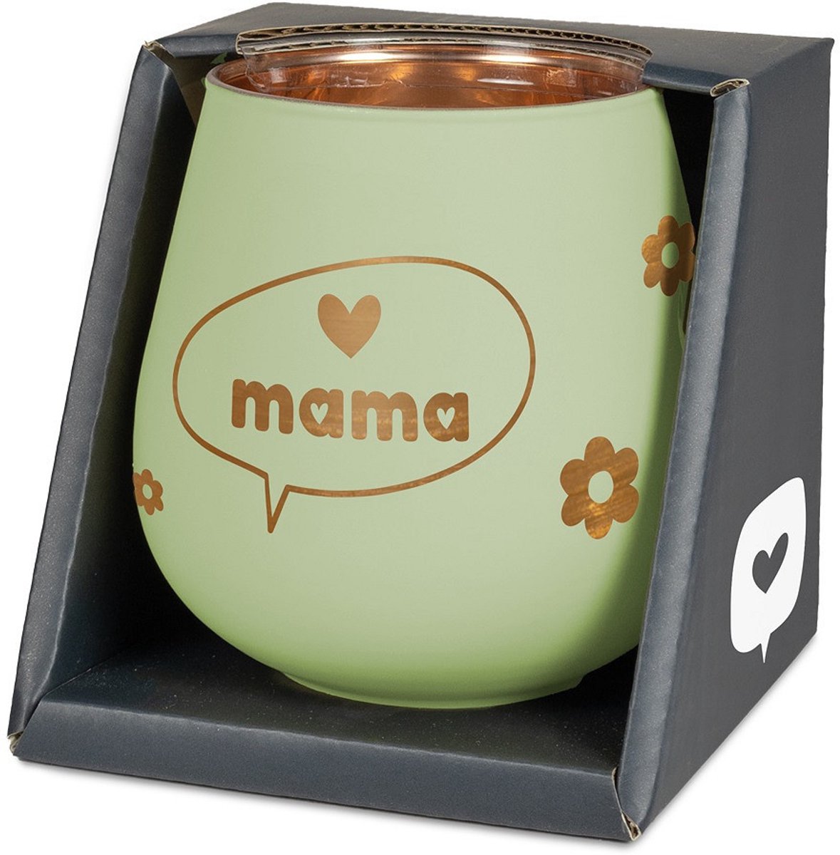 Sfeerlichthouder - Hartje mama - Glas