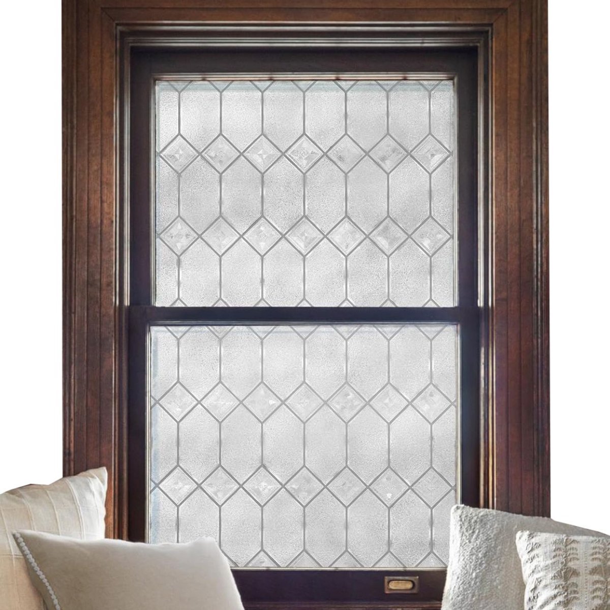 DailySupplies® Raamfolie Glas in Lood - Zelfklevend - Antieke Look - Wit