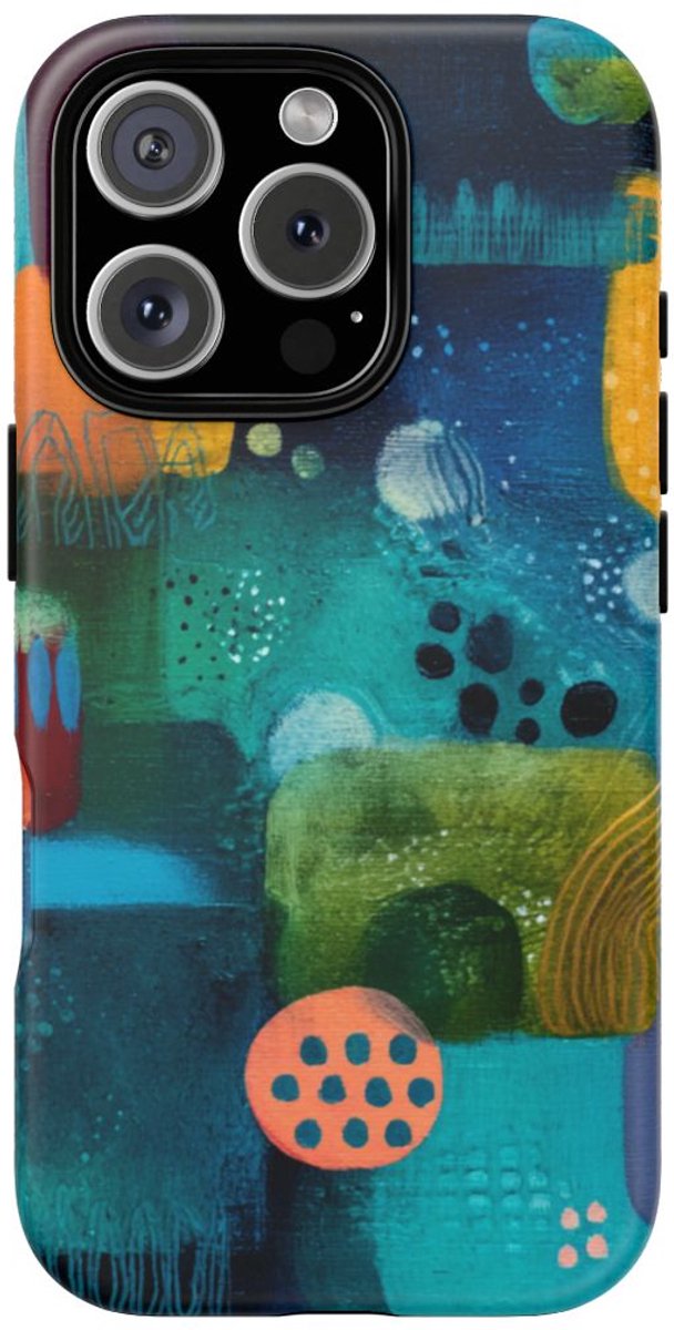 Abstracte Geometrische Kleurencombinatie – Telefoonhoesje Geschikt voor iPhone 16 Pro