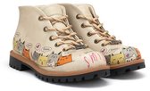 Bottes pour femmes Goby CatMood – Bottes à lacets de dessin animé – Cuir vegan – Handgemaakt – Pointure 37
