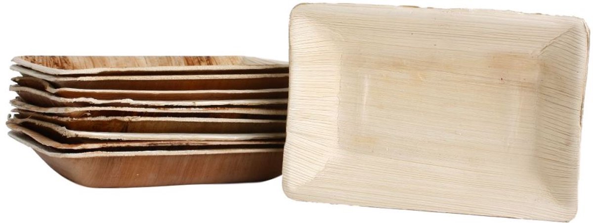 30x rechthoekige palmbladborden, formaat 11,5 x 16,5 cm