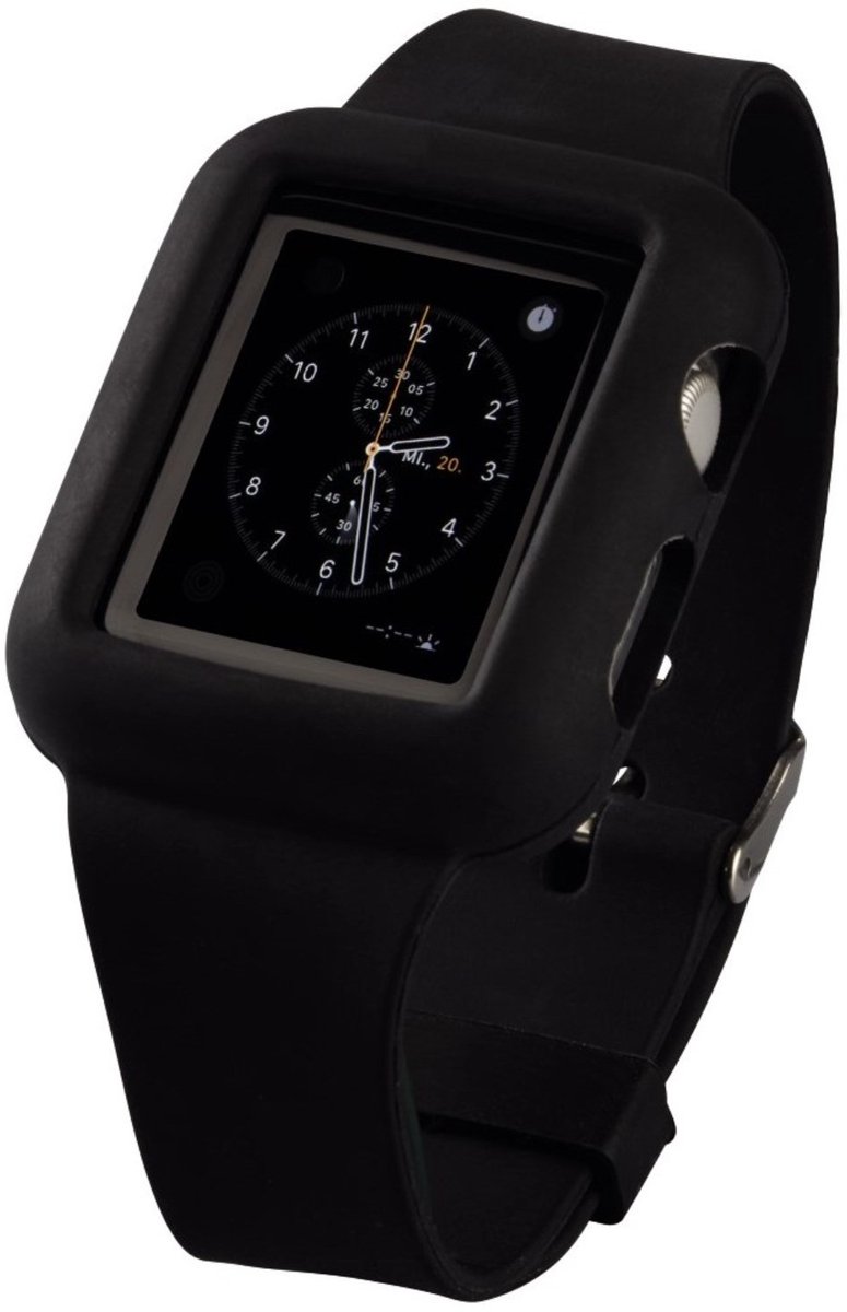 Hama Siliconen bandje - Apple Watch Series 1/2/3 (42mm) - Zwart