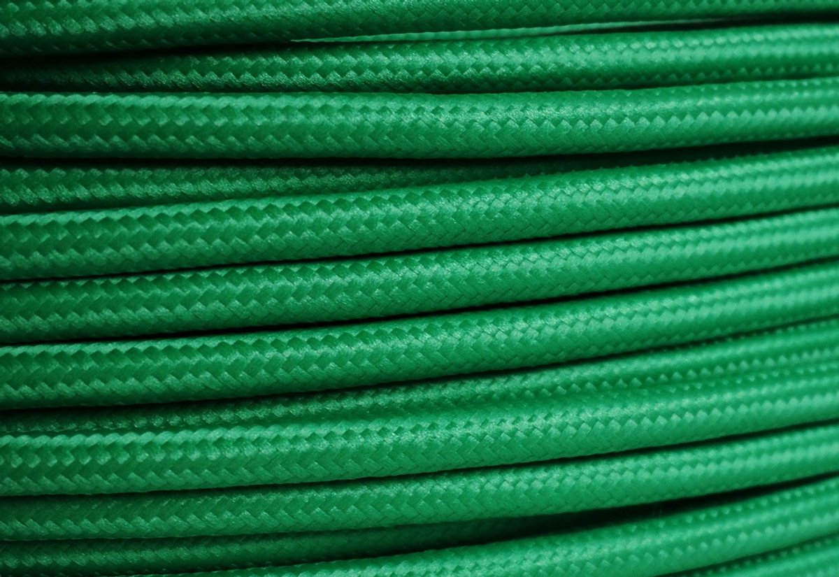 Textielstroomkabel 2x0,75mm² middelgroen
