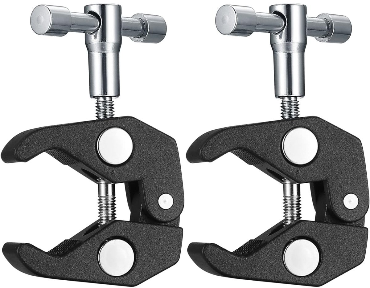 EXCITAT Statief klem - Camera Super Clamp - Magic Arm Clamp - met 1/4 en 3/8 schroefdraadklem - voor flitser, statief, LCD/DV-monitor, LED-lamp - 2-pack