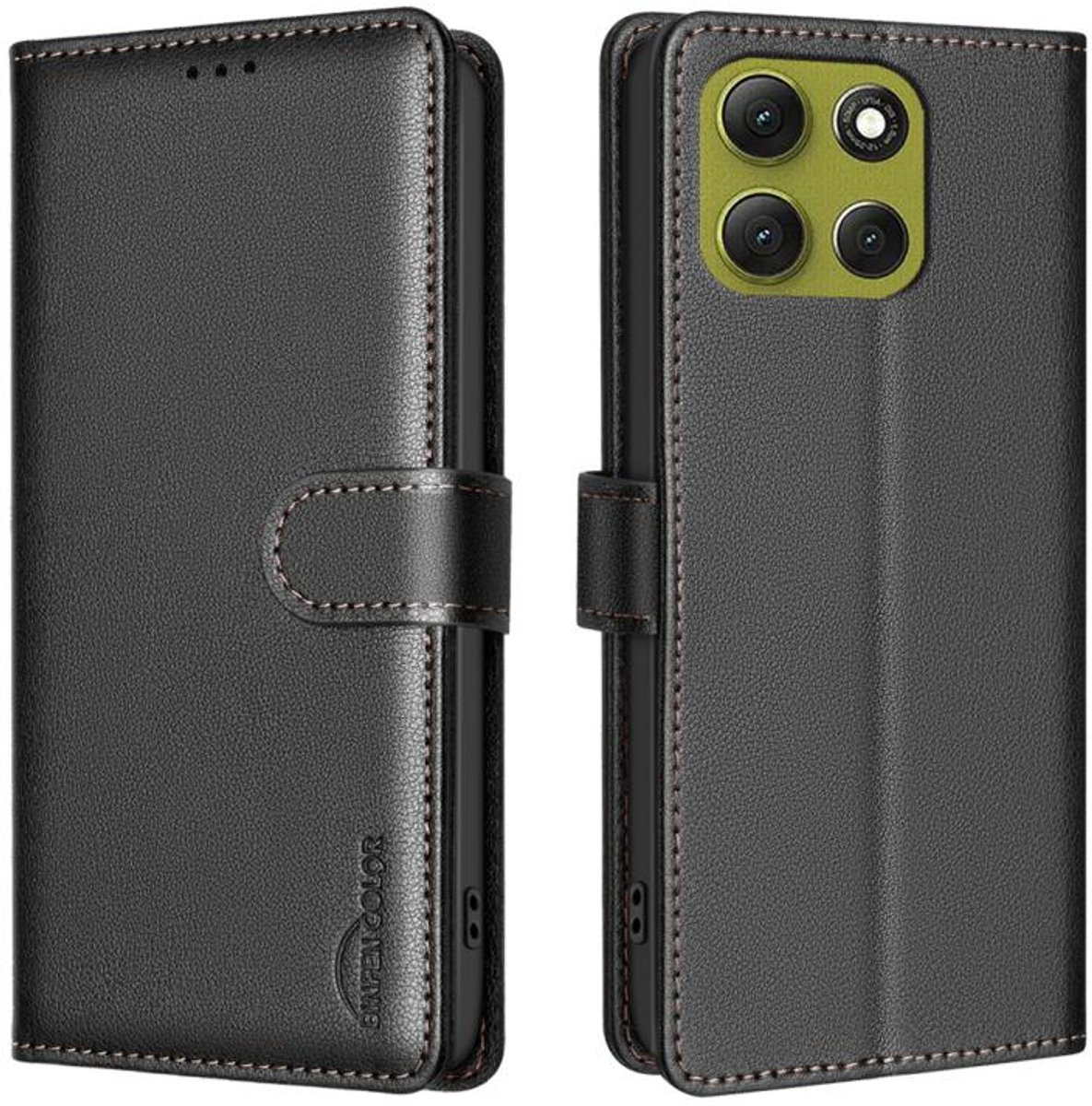 Binfen color - Zwart agenda book case hoesje - telefoonhoesje geschikt voor Motorola Moto G86 5G