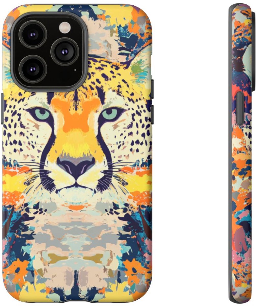 Abstracte Cheetagezicht Patroon – Telefoonhoesje Geschikt voor iPhone 14 Pro Max