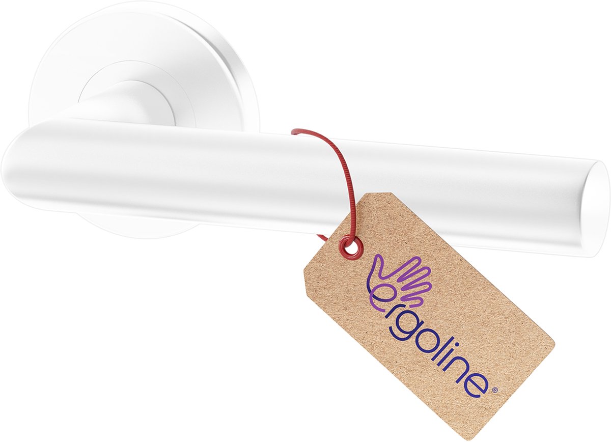 Witte Deurbeslag LUCA, Deurbeslag set Binnendeur, Deurklink Set, Deurklink met ronde rozet, zonder extra onderrozet, Mat Wit, Deurkruk, Incl. Bevestigingsmateriaal - Terugslagveer