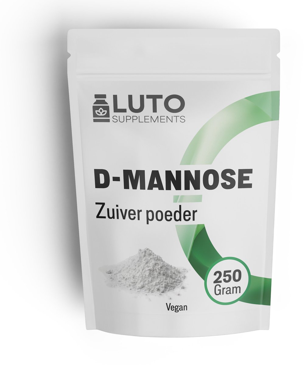 D-Mannose poeder - 250 gram - (4,1 maanden voorraad) - van plantaardige fermentatie - laboratorium getest - zuiver & natuurlijk - zonder toevoegingen - veganistisch | LUTO Supplements