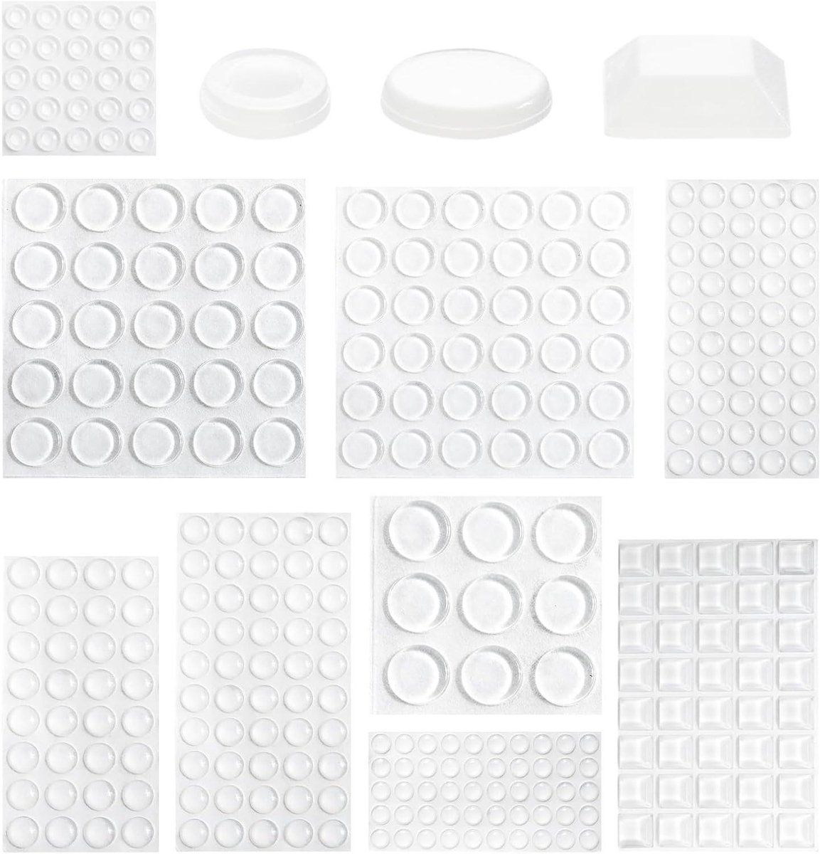 Allecto Plus - Siliconen kastbumperset - 317 stuks - Zelfklevende rubberen pads - Keukenkastbeschermers - Dempt lawaai - Bescherm oppervlakken