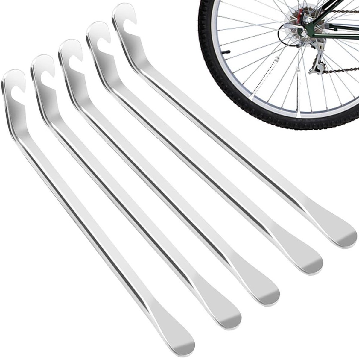 Allecto Plus - Fietsbandenlichter 5 Stuks Reparatie Gereedschap van Koolstofstaal