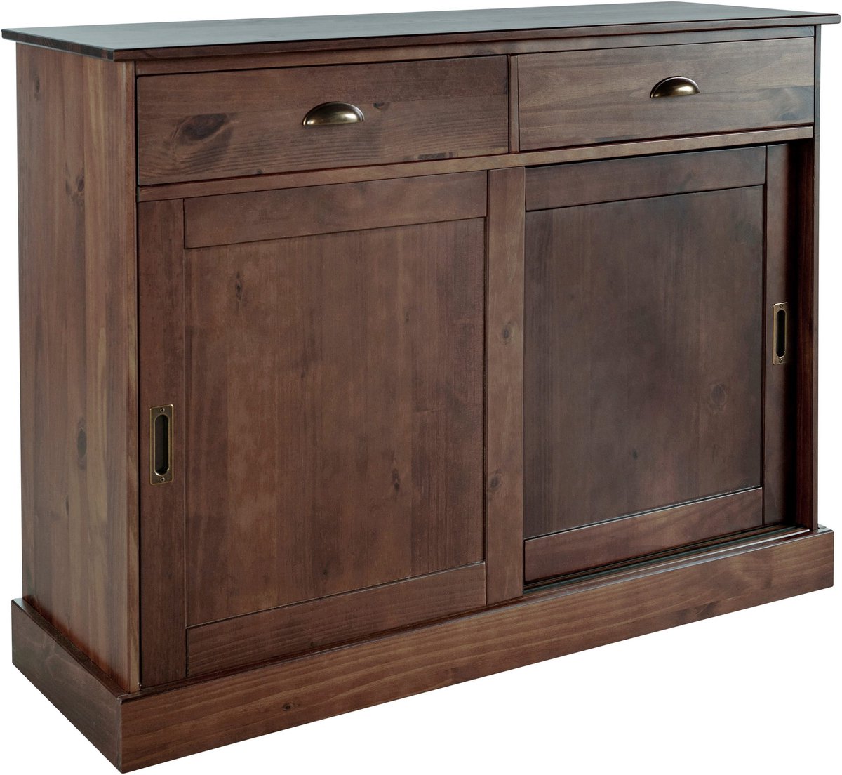 Notio Living Harry-Dressoir met 2 deuren en 2 laden bruin gelakt grenen