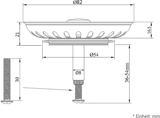 Spoelbakzeefkorf, 1 st., 84 mm zeefkorf, van roestvrij staal, korftuit steekt 25 mm diep in de afvoer, 7,8 mm pen, reserveonderdeel voor gootstenen, keukenafvoerzeef Spoelbakzeefkorf, 1 st., 84 mm zeefkorf, van roestvrij staal, korftuit steekt 25 mm diep in de afvoer, 7,8 mm pen, reserveonderdeel voor gootstenen, keukenafvoerzeef