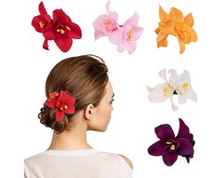 Allecto Plus - Haarclips met Boheemse en Tropische Bloemen - Set van 5 - Accessoires voor Strandbruiloft en Feest - Haarspelden voor Dames en Meisjes