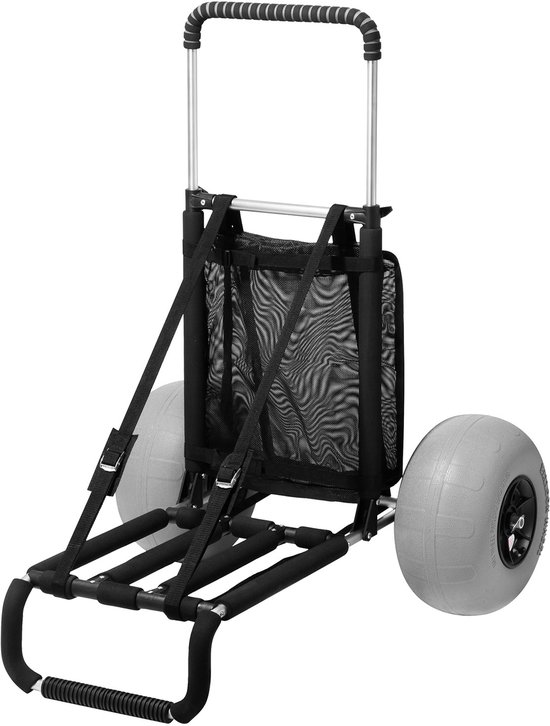 Strandkar Voor Zand - 29,9“ X 15,4” Laadoppervlak. Inklapbare Kar Met 12“ Ballonwielen, Laadvermogen Van 165 Pond En In Hoogte Verstelbaar Van 27” Tot 44,7”. Zware Uitvoering Voor Gebruik Op Het Strand — afbeelding 2