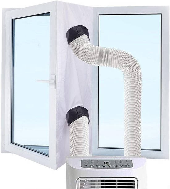 Airco raamafdichting 300 cm universeel, dubbele slang, waterdicht, voor mobiele airconditioner en ventilatie