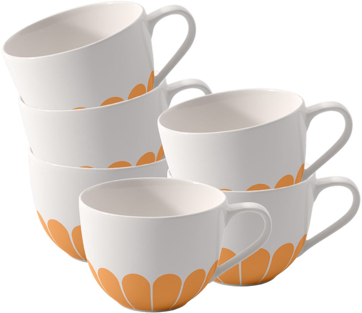 Kaffeetassen Fleur Couleur 160 ml Set van 6