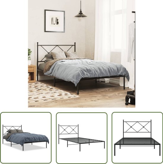 Zinus SmartBase Bed 140 x 200 cm, hoogte 35 cm, ideaal voor een logeerbed, opbergruimte onder het bed, zwart