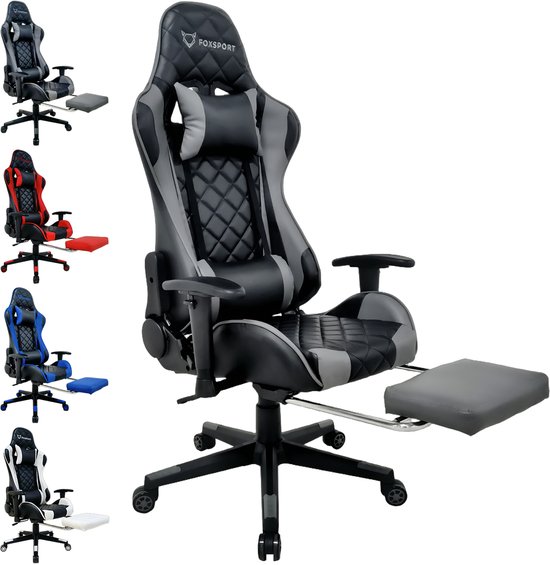 OFMOTRA Gaming Stoel Ergonomisch Grijs met Voetsteun - OFMOTRA - €109,99