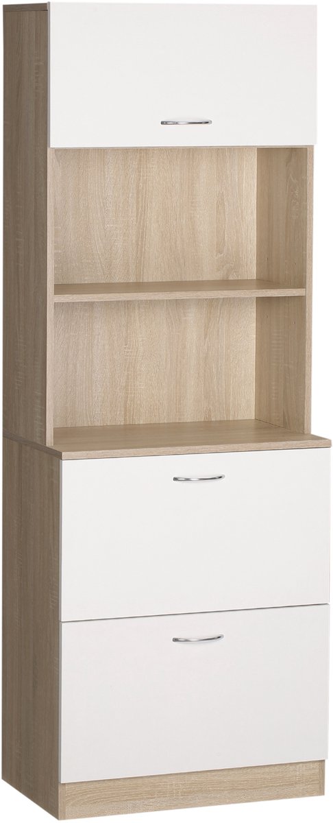 HOMCOM-Buffet met buffetkast - Spaanplaat - 60x38x168cm - Wit