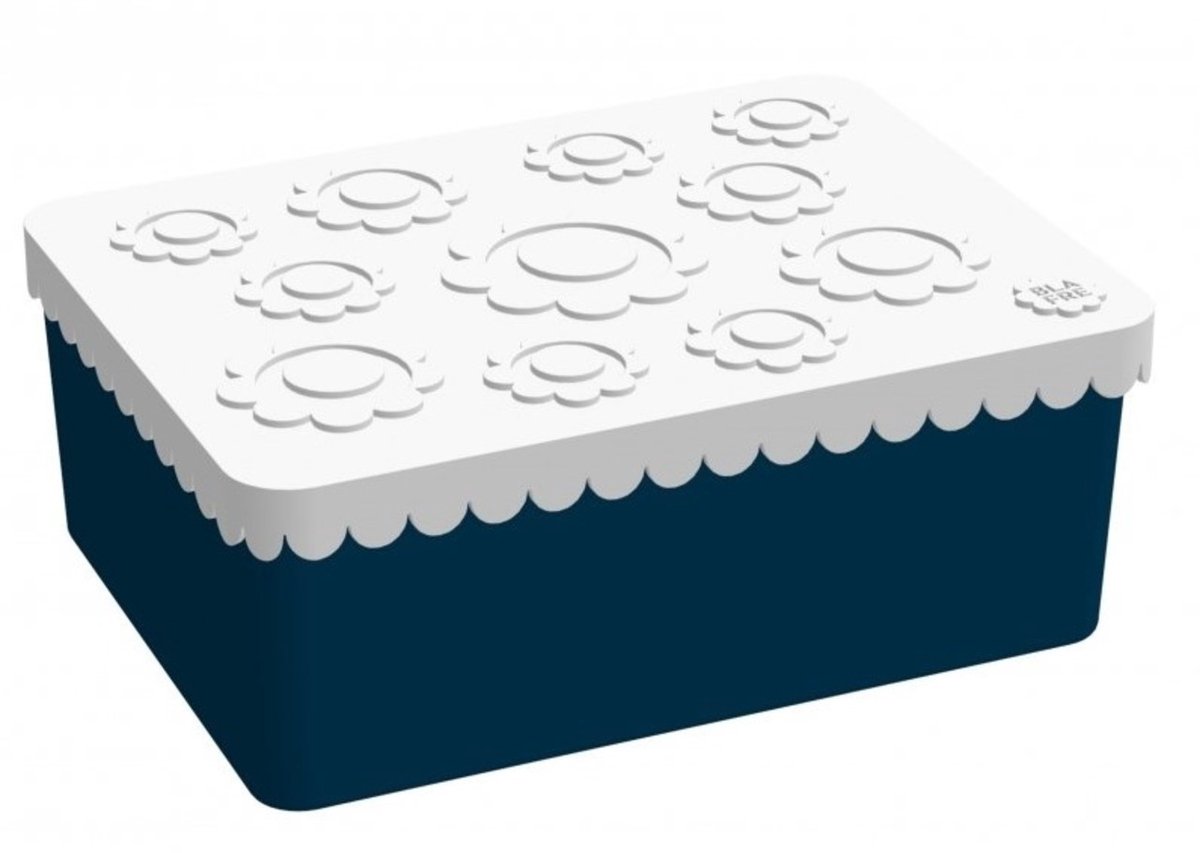 Blafre | Lunchbox Bloemen – Wit/Blauw