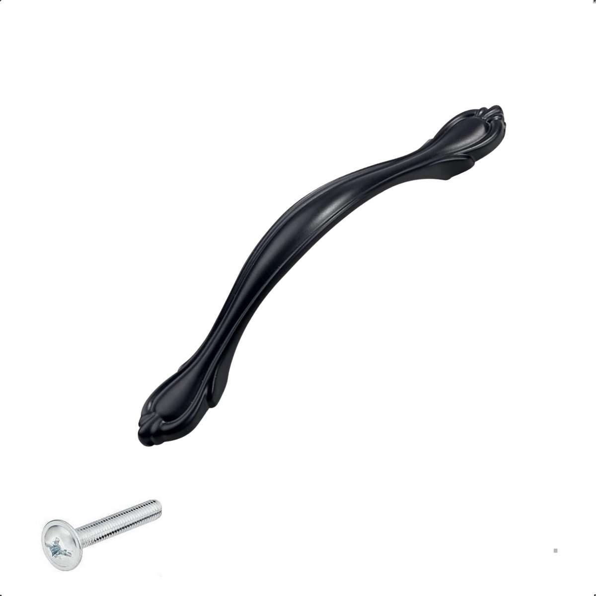 Handgreep Zwart Aluminium - Boormaat 128mm - Greepjes - Handgreep - Handgrepen keukenkastjes - Handvatten - Meubelgreep Zwart - Handgrepen voor deurtjes