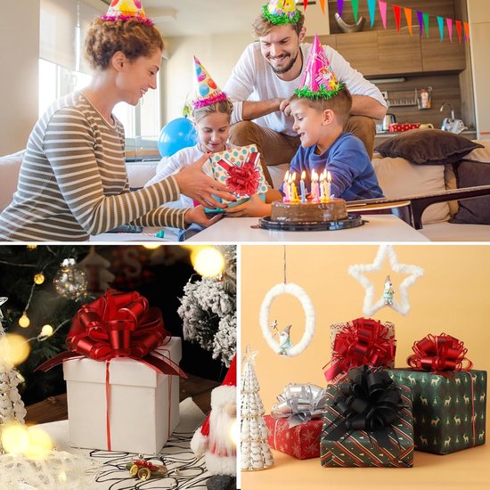 5 Pieces Gift Bow - Large Giant Bow for Car Decoration - Wedding - New Houses - Party Gift Bow Bags - Rood van Merkloos	 — afbeelding 3