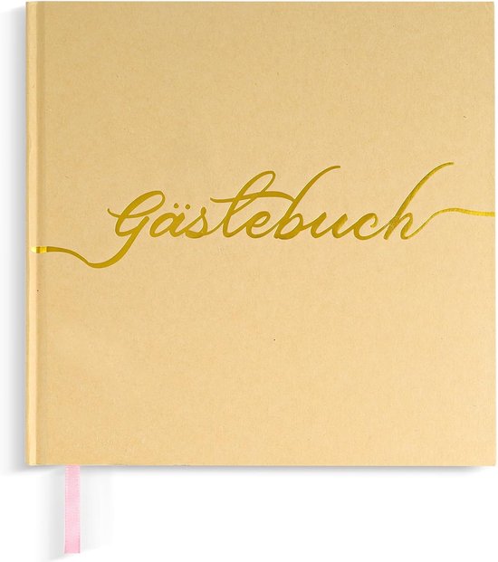 Gastenboek zwart wit met sierlijk lettertype