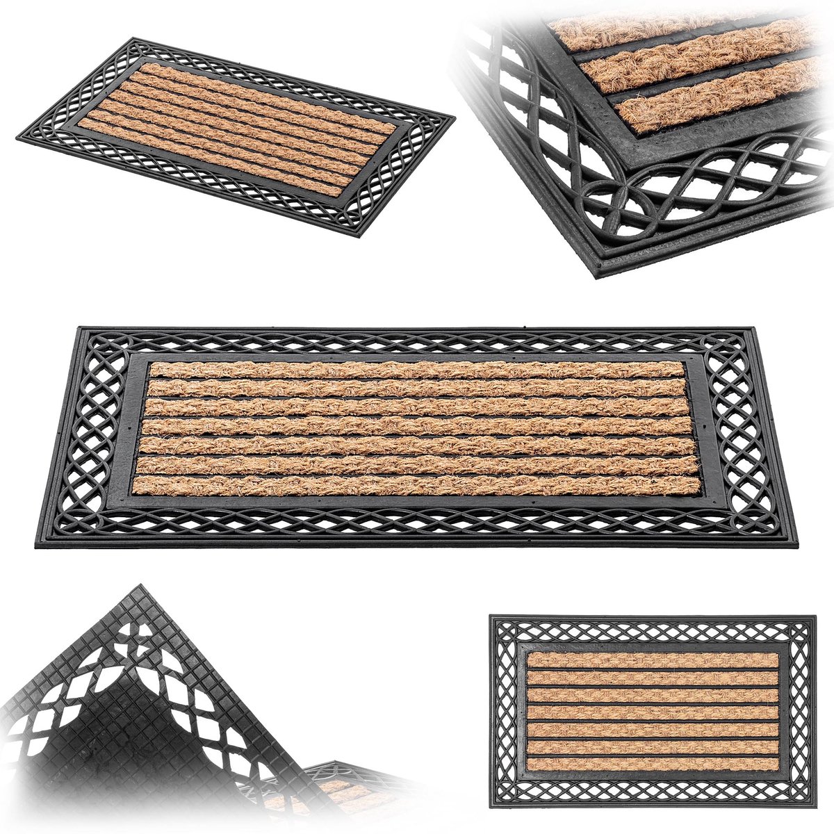 KADAX Antislip deurmat voor de entree, huisdeurmat van kokos en rubber, kokosmat voor buiten, deurmat voor buiten, rechthoekig, 75 x 45 cm