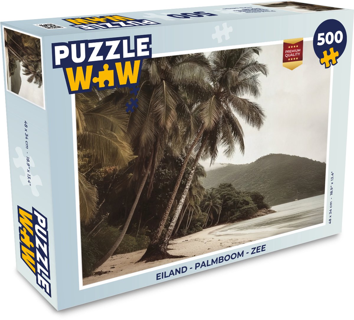 Puzzel Eiland - Palmboom - Zee - Legpuzzel - Puzzel 500 stukjes