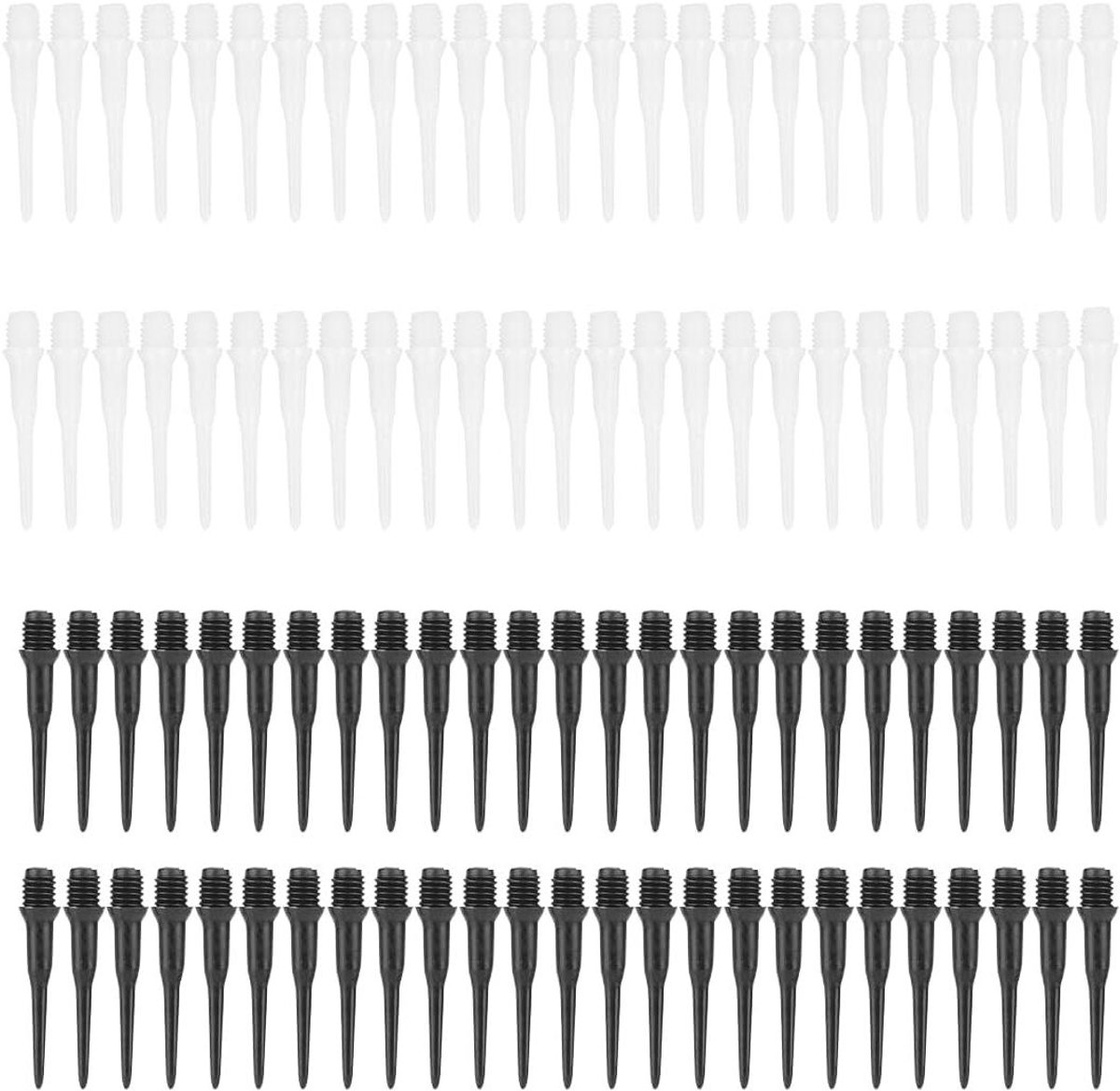 Trankielo - Kunststof dartpunten 100 stuks voor elektronische darts - Reservepunten met 2BA schroefdraad
