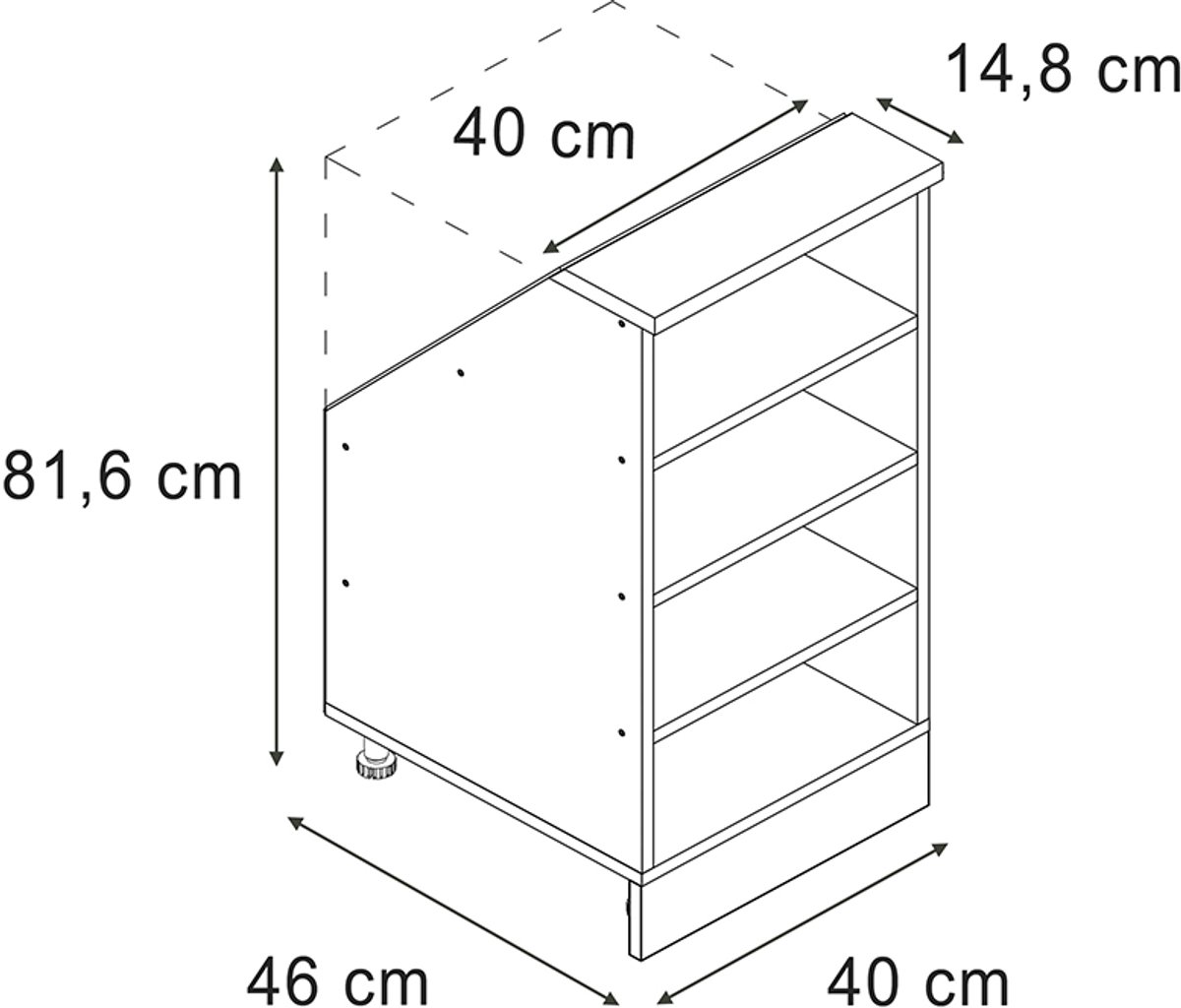 Kast voor schuine wand Rion Antraciet hoogglans/antraciet met 2 deuren Kast voor schuine wand Rion Antraciet hoogglans/antraciet met 2 deuren