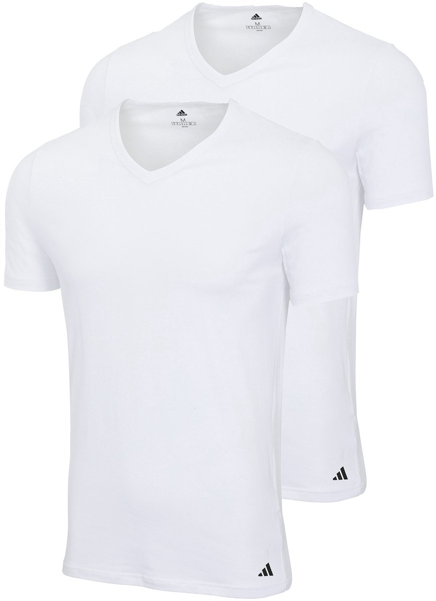 2-pack adidas V-Hals T-shirt Heren V-Hals Katoen Wit