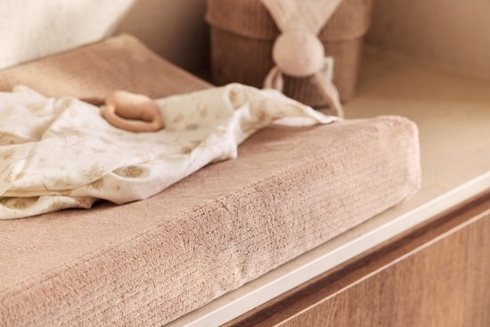 Jollein Aankleedkussenhoes - 50x70 cm - Cloudy Rib - Milky Coffee — afbeelding 4