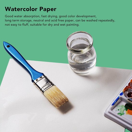 Aquarelpapier - 40 Stuks - Wasbaar - Zuurvrij - Katoenpulp - Medium Korrel - Fijnkorrelig - Tekenpapier voor School en Kantoor van Merkloos	 — afbeelding 5